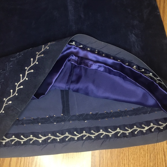 Arden B Blue Genuine - Leather Skirt - Picture 6 of 9